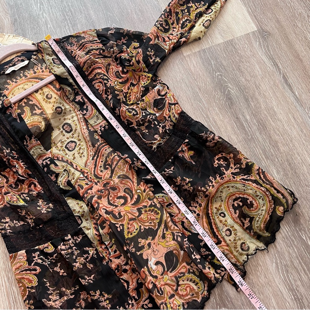 Soft surroundings boho kimono open front bell sleeve top - Picture 4 of 5
